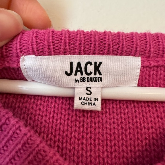 NWT Jack by BB Dakota Dolman Cable Knit V-Neck Sweater in Hot Pink- Size S - Picture 4 of 8